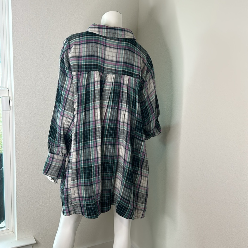 Free People Cabincore Womens The Voyage shirt dress in twilight combo size S - Picture 7 of 11